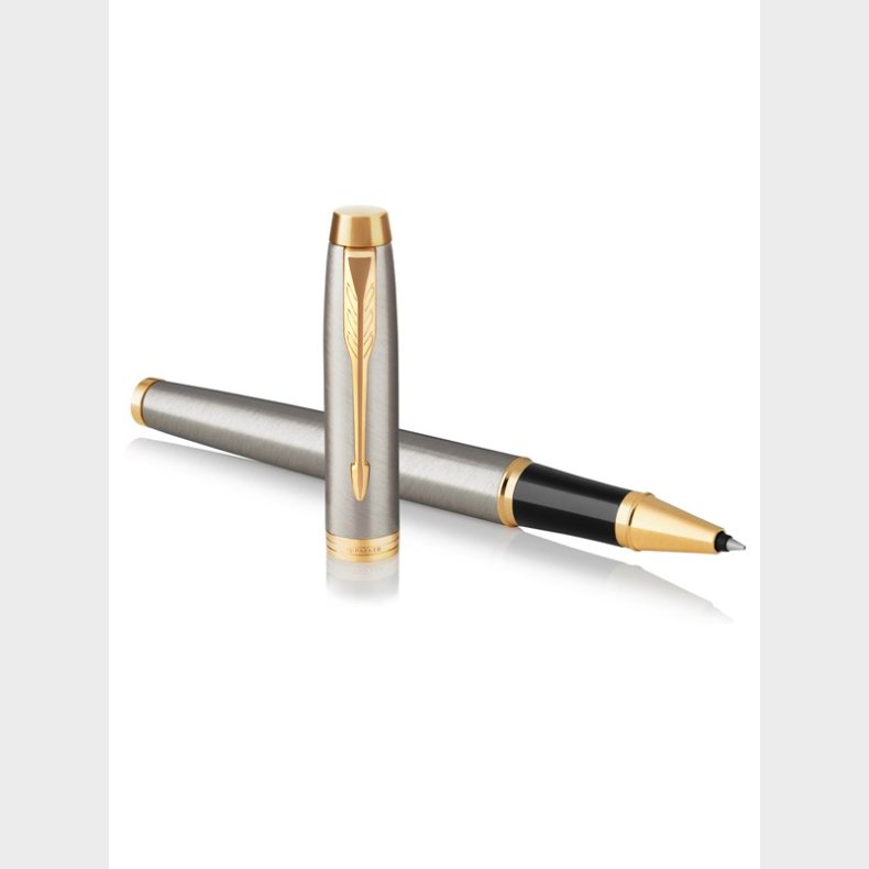 Parker IM-rullepen | brstet metal | fin spids med sort blk | gaveske