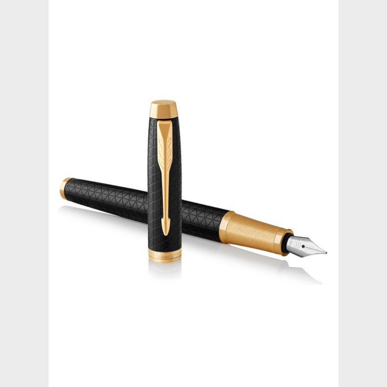 Parker IM-fyldepen | premium-sort | fin spids med patron med bl blk | gaveske