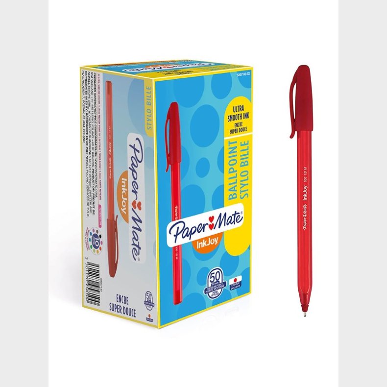 Papermate Paper Mate InkJoy 100ST Ballpoint Pens | Medium spids (1,0 mm) | Rd | 50 styk