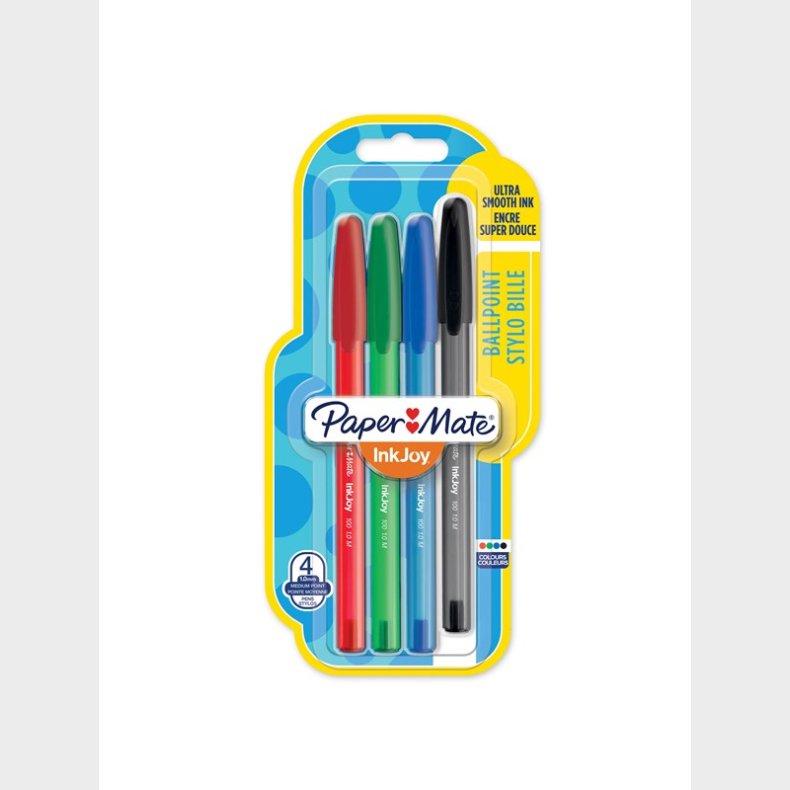 Papermate Paper Mate InkJoy 100ST Ballpoint Pens | Medium spids (1,0 mm) | Klassiske farver | 5 styk