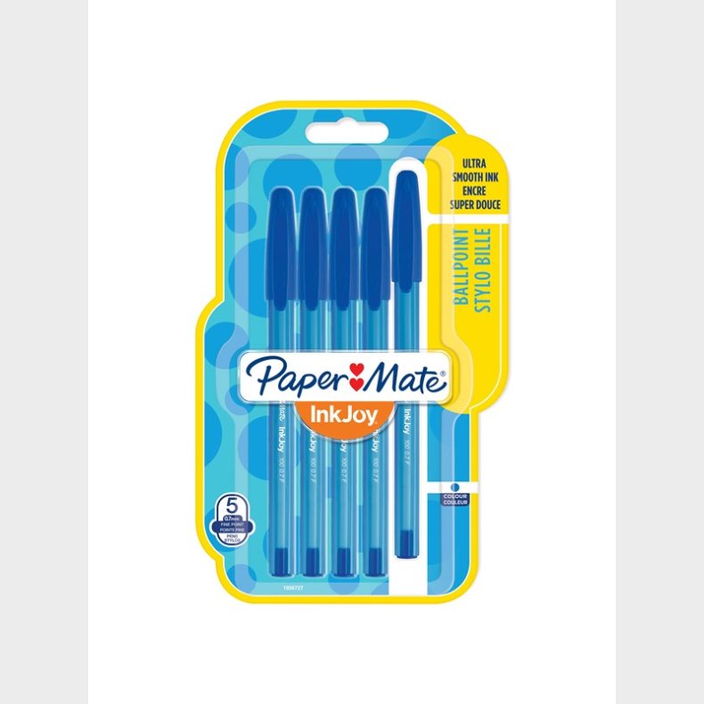 Papermate Paper Mate InkJoy 100ST Ballpoint Pens | Fin spids (0,7 mm) | Bl | 5 styk