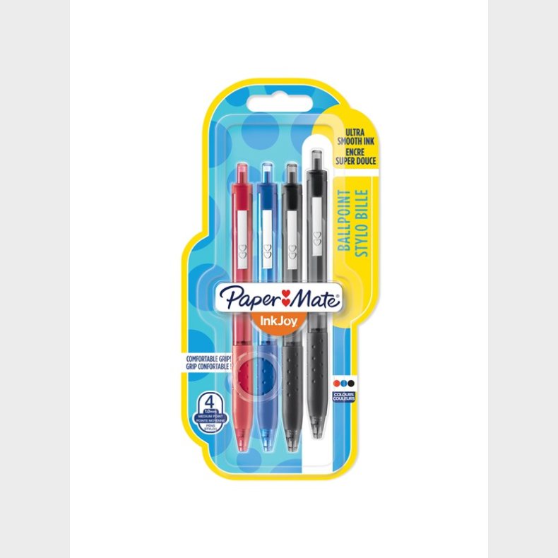 Papermate Paper Mate InkJoy 300RT Retractable Ballpoint Pens | Medium spids (1,0 mm) | Forskellige farver | 4 styk