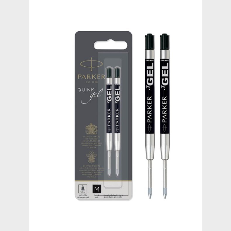 Parker PARKER gelblkpatroner, medium spids (0,7 mm), sort, 2 stk.