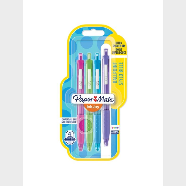 Papermate Paper Mate InkJoy 300RT Retractable Ballpoint Pens | Medium spids (1,0 mm) | Forskellige sjove farver | 4 styk