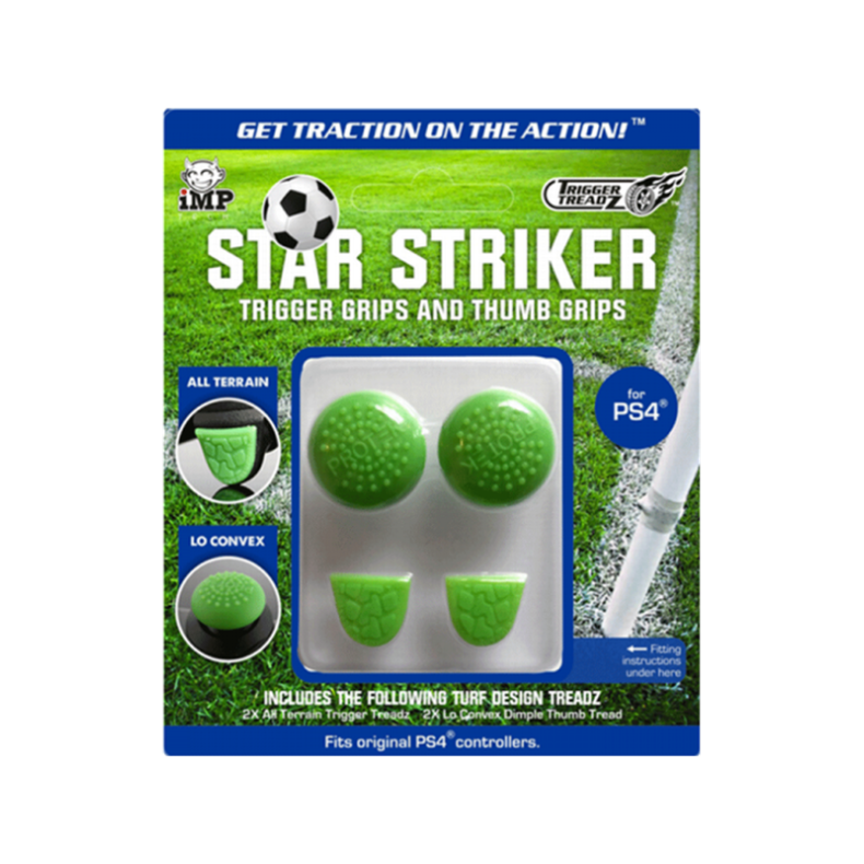 iMP TECH Trigger Treadz Star Striker Thumb &amp; Trigger Grips Pack for PS4 - Green - Accessories for game console - Sony PlayStation 4