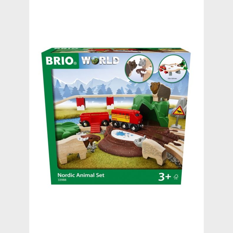 Brio 33988 Togbane med nordiske dyr