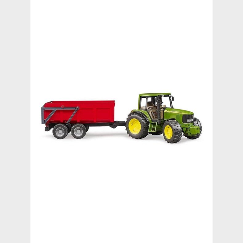 Bruder John Deere 6920 with tipping trailer red