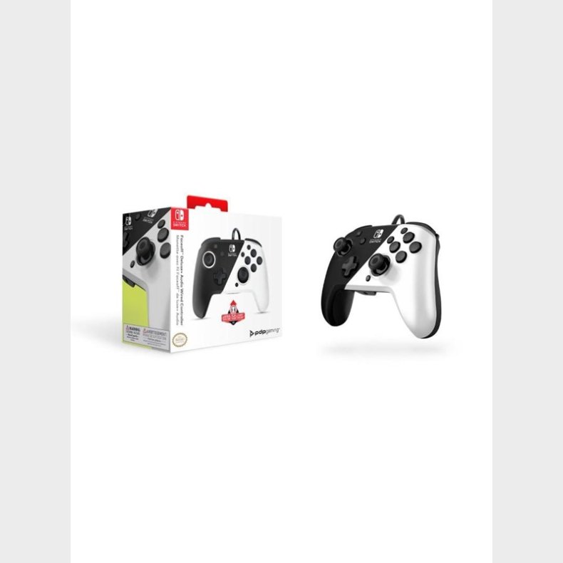 PDP Faceoff Deluxe+ Audio Wired Controller - Black/White - Controller - Nintendo Switch