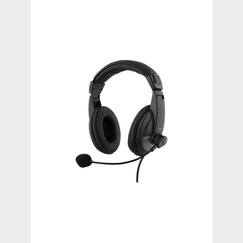 Deltaco HL-50 - Headset - full size - wired - 3.5 mm jack - black