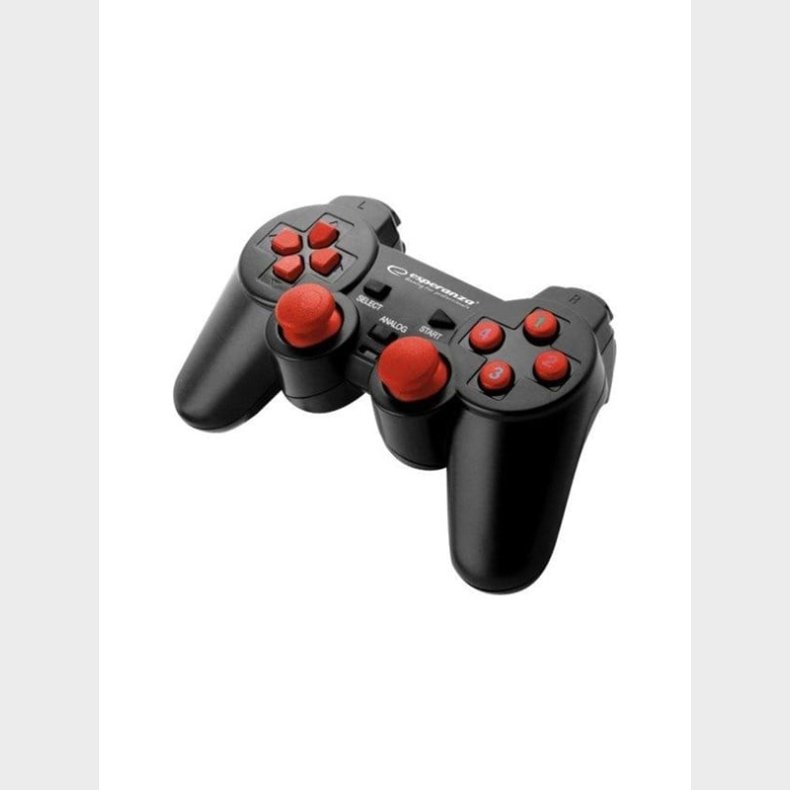 Esperanza Gamepad PC USB Warrior Black/Red - Controller - PC