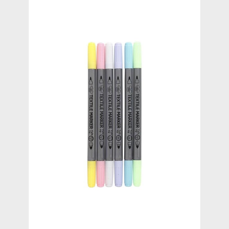 Creativ Company Double-sided Textile Markers - Pastel 6pcs.