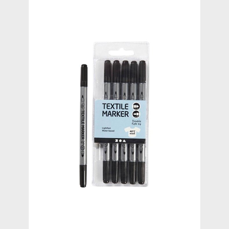 Creativ Company Textile Markers 6pcs. Black