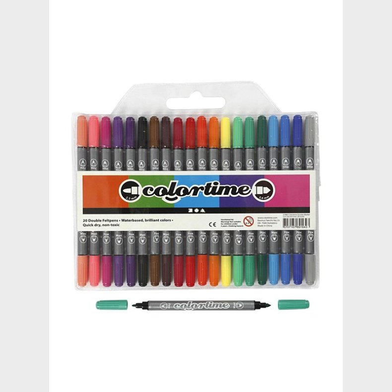 Creativ Company Colortime Double-sided pens - Basic colors 20st.