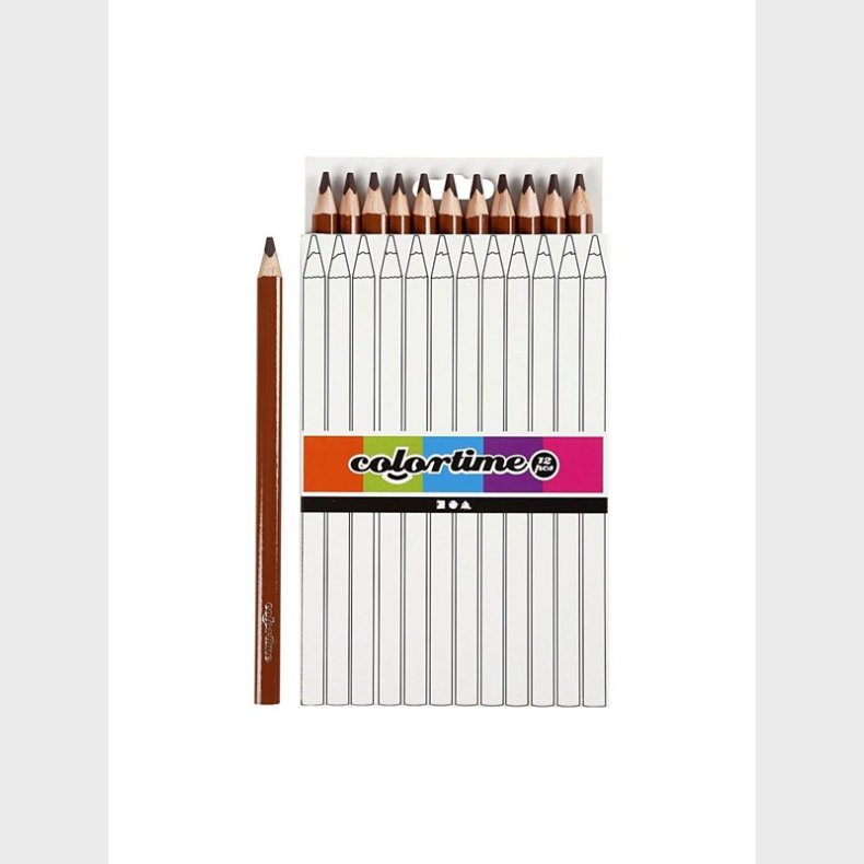 Creativ Company Triangular Jumbo colored pencils - Brown 12pcs.