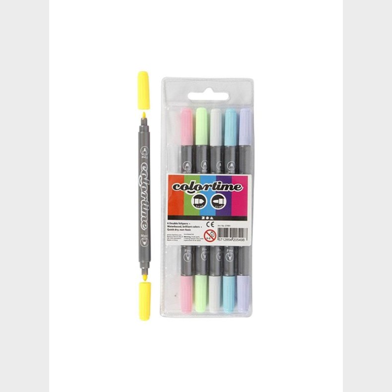 Creativ Company Double-sided markers - Pastel colors 6pcs.