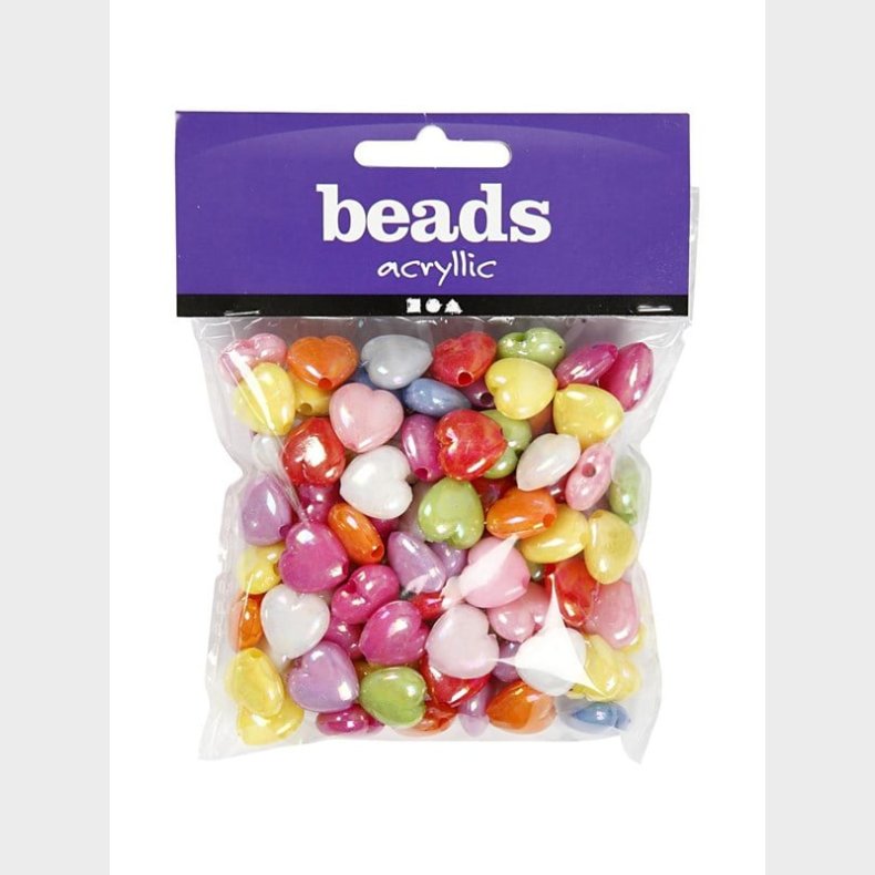 Creativ Company Plastic Beads Heart 125ml