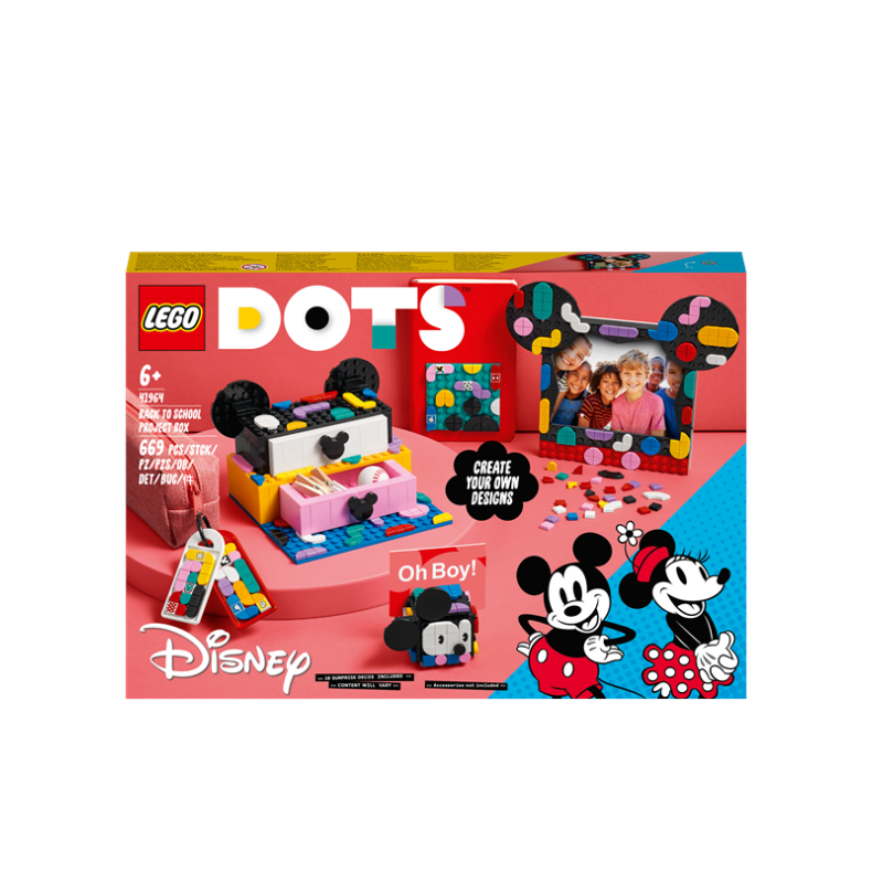 LEGO DOTS 41964 Mickey Mouse og Minnie Mouse skolestart-projektske