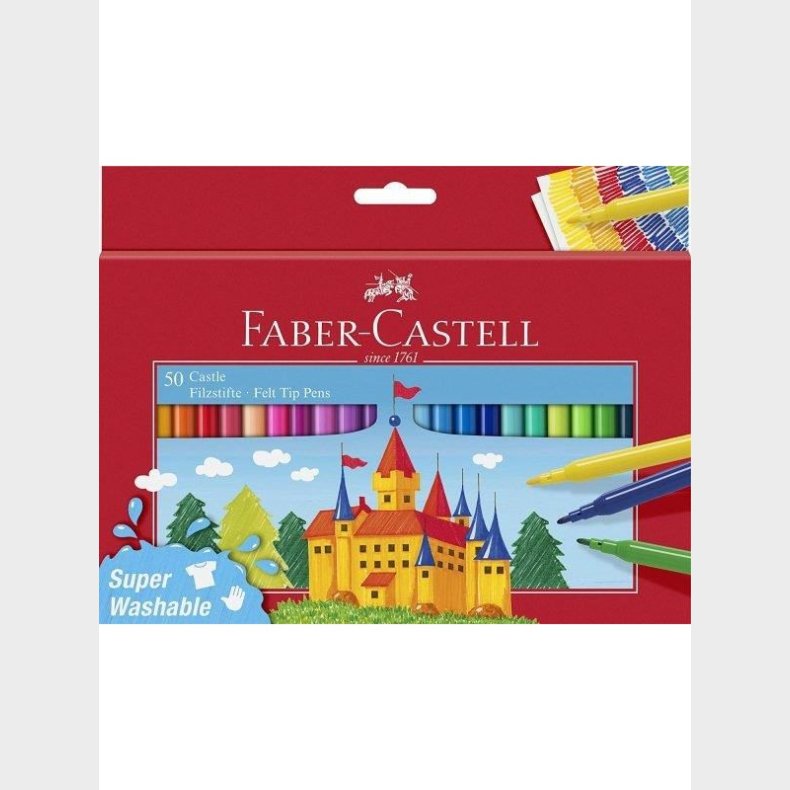 Faber Castell Felt Tip Pen Castle Pack of 50 in Cardboard Box