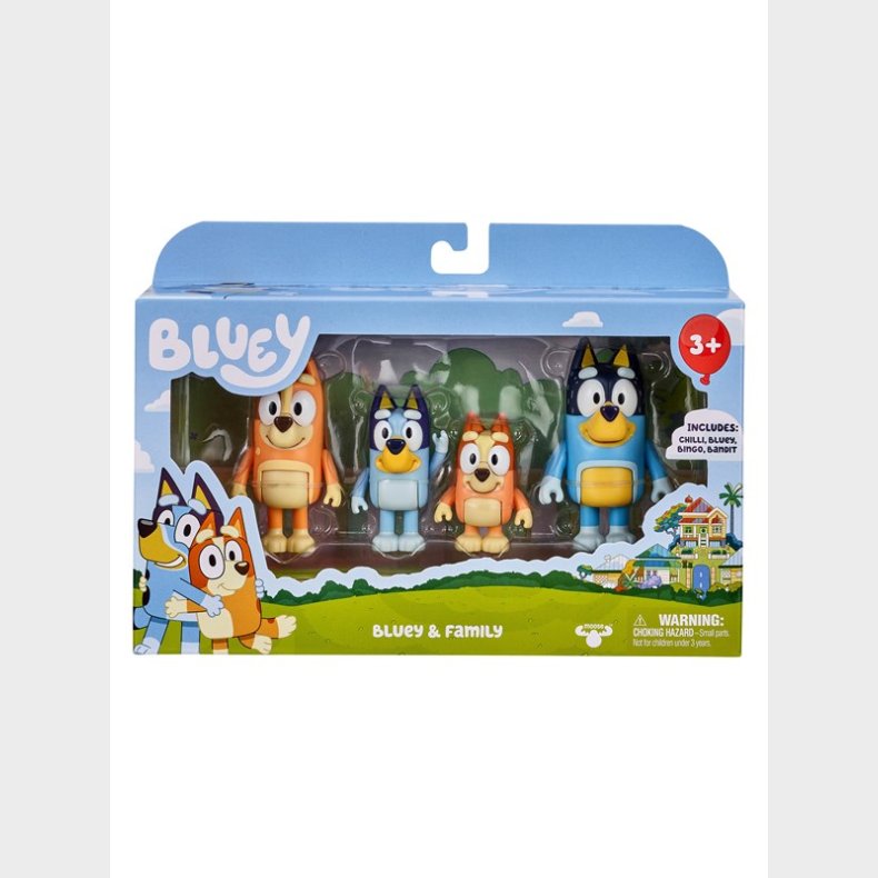 Bluey 4-pak figurer - 2 varianter, assorteret