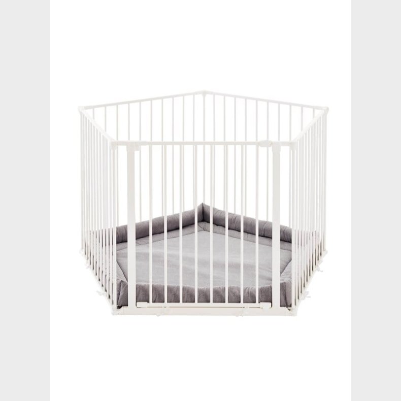 BabyDan Park A Kid Kravlegrd inkl. legetppe, hvid, 90-360 cm