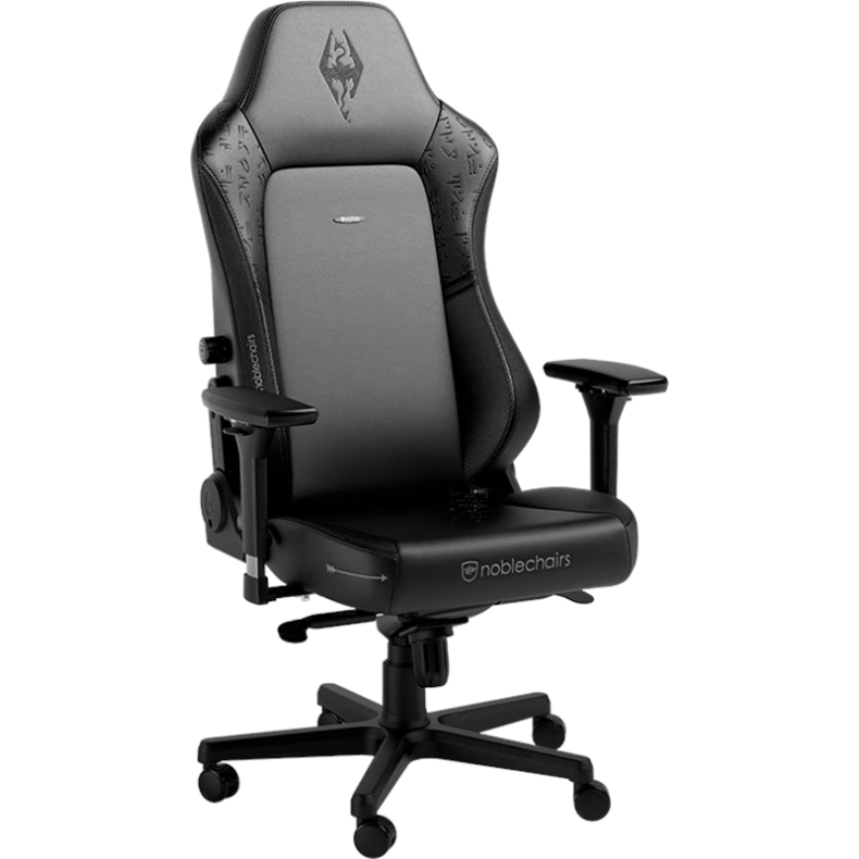 noblechairs HERO Gaming Chair - The Elder Scrolls V: Skyrim 10th Gamer Stol - Sort - PU Lder - Op til 150 kg