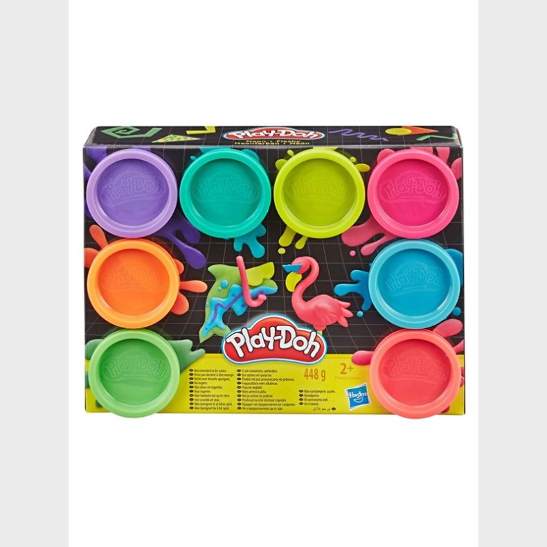 Hasbro St med 8 btter giftfri Play-Doh-modellervoks i 8 neonfarver