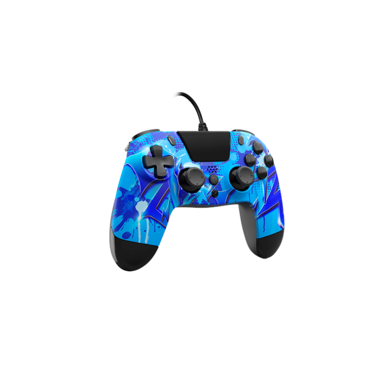 Gioteck PS4 VX-4 WIRED CONTROLLER BLUE LIGHTNING - Controller - Sony PlayStation 4