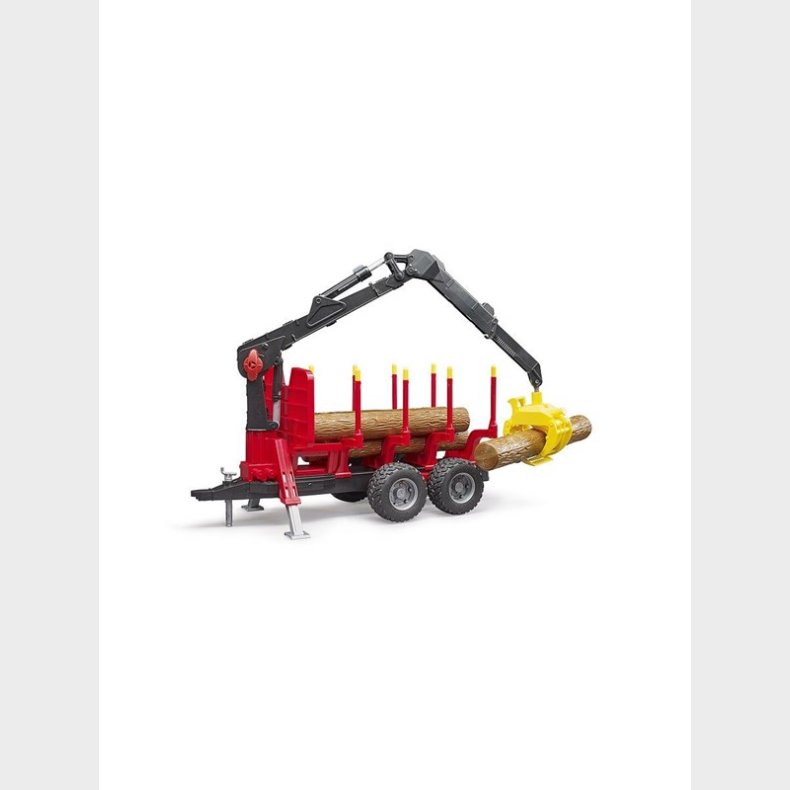 Bruder Forestry trailer with loading crane, 4 trunks and grab