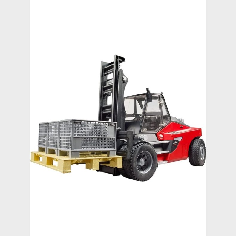 Bruder Linde HT160 Fork Lift with pallet and 3 pallet cages