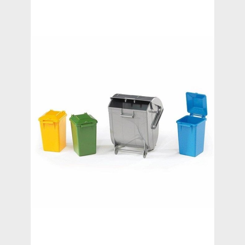 Bruder Accessories: Garbage can set (3 small, 1 large)