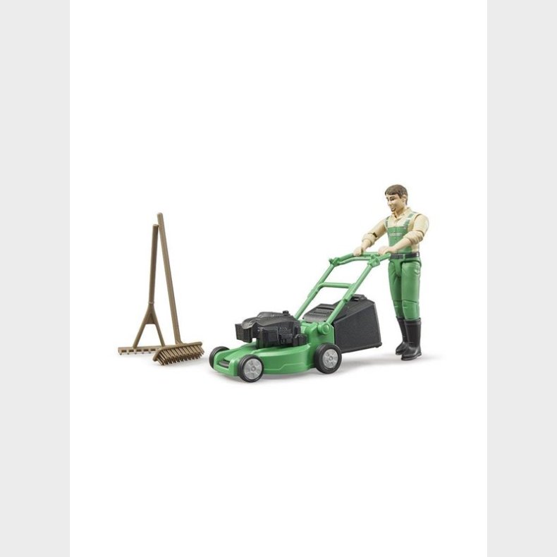 Bruder BWorld Gardener with lawn mower and equipment