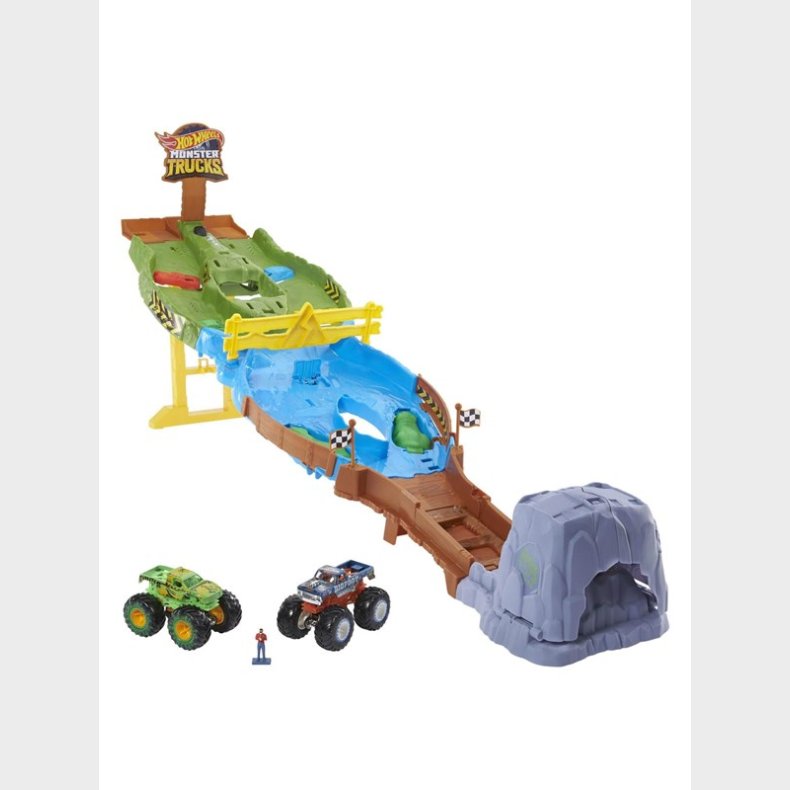 Hot Wheels Monster Trucks Playset With 2 1:64 Scale Toy Trucks