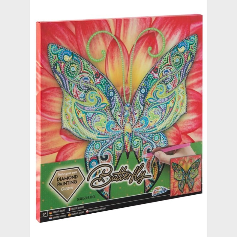 Grafix Diamond Painting on Canvas Butterfly 30 x 30 cm