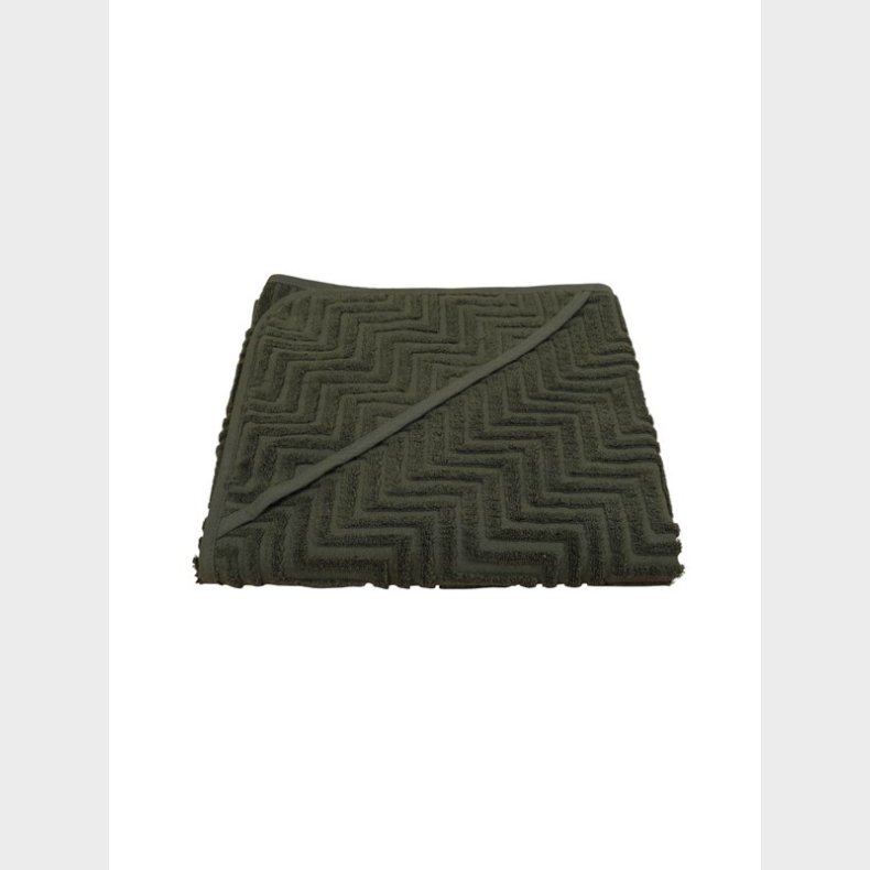 Filibabba Bath towel with hood GOTS - Zigzag dark green