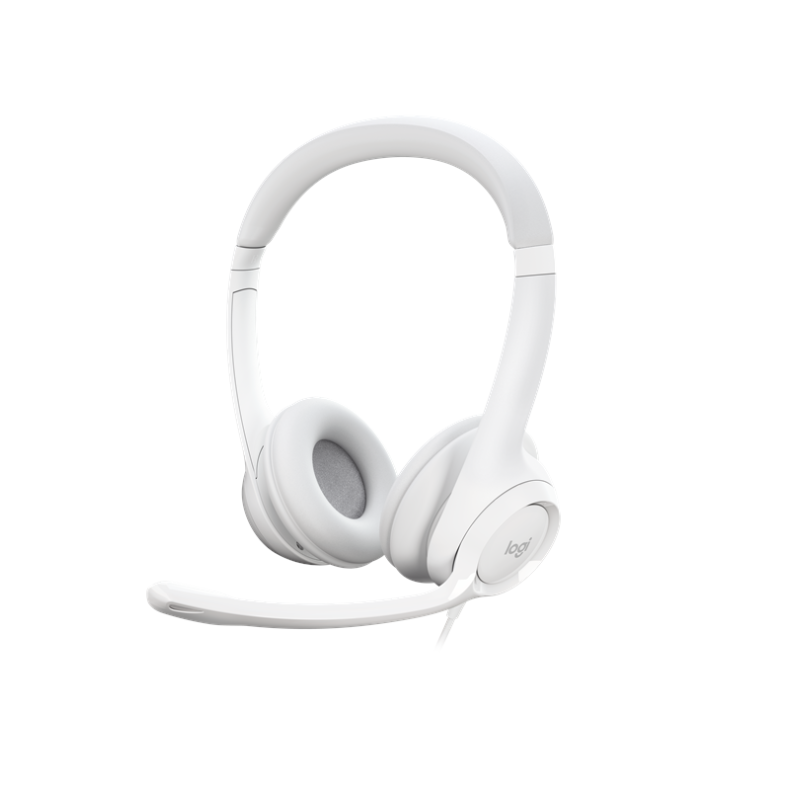 Logitech H390 USB Computer Headset - White