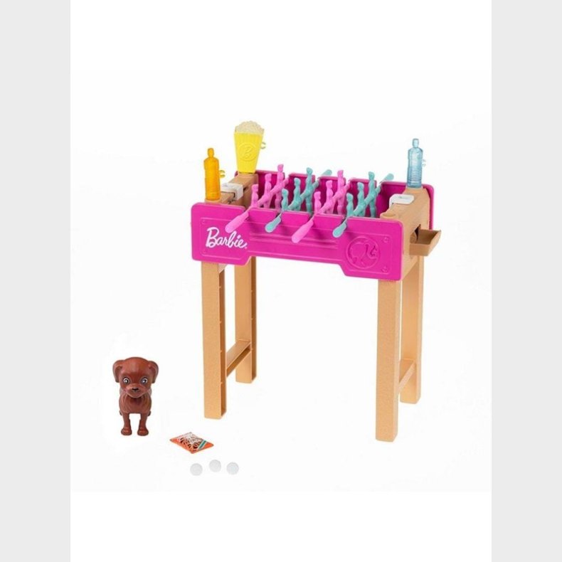 Barbie Mini Playset With Pet Accessories And Working Foosball Table