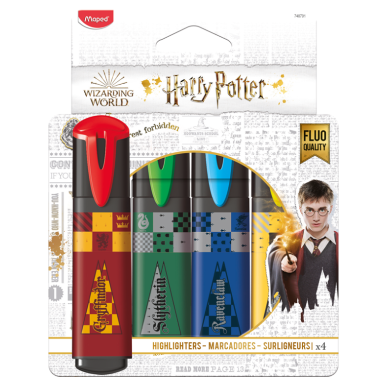 Harry Potter Highlighters, st med 4 farver