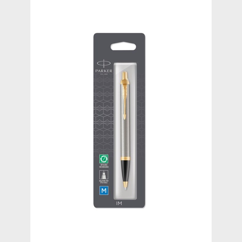 Parker IM-kuglepen | brstet metal | medium spids patron med sort blk