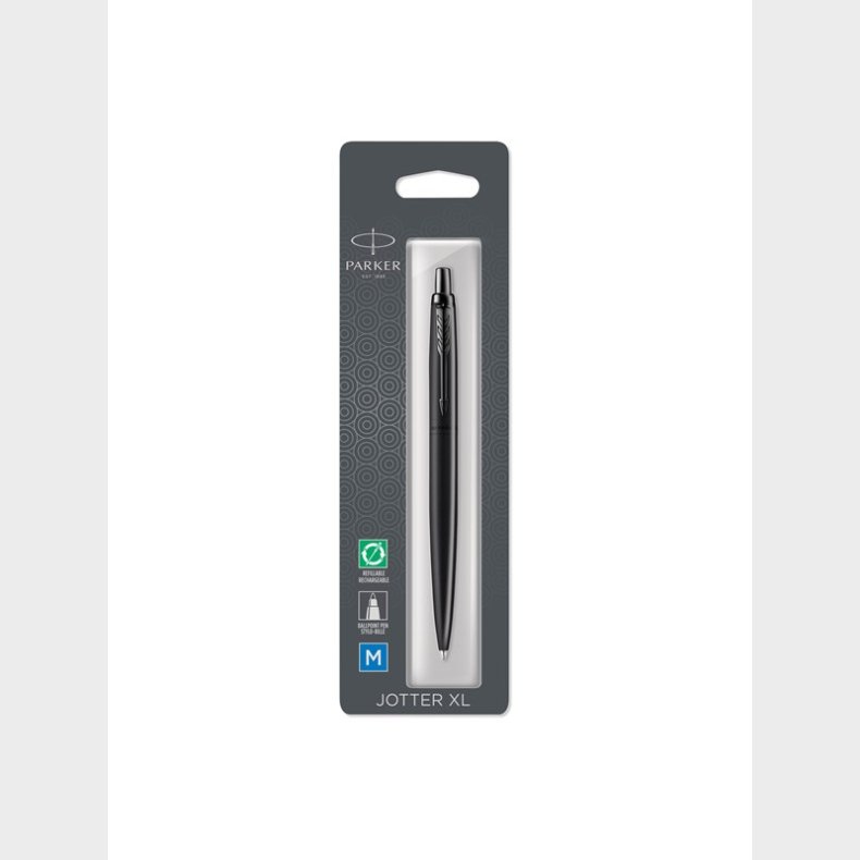 Parker Jotter XL monokrom sort BT-kuglepen, M bl, boblepakke med 1