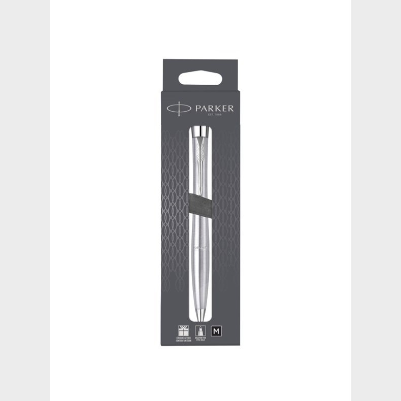 Parker Urban Twist kuglepen | Metro Metallic med krom trim | Medium punkt bl blk pfyldning