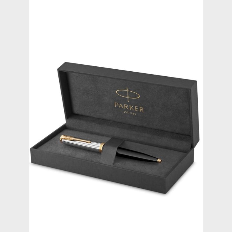 Parker 51 Premium kuglepen | Premium kollektion | Sort med guldkant | Sort blk med medium punkt | Gaveske