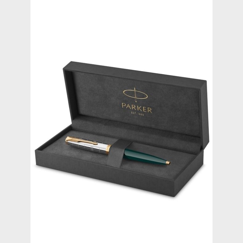 Parker 51 Premium kuglepen | Premium kollektion | Skov Grn | Sort blk med medium punkt | Gaveske