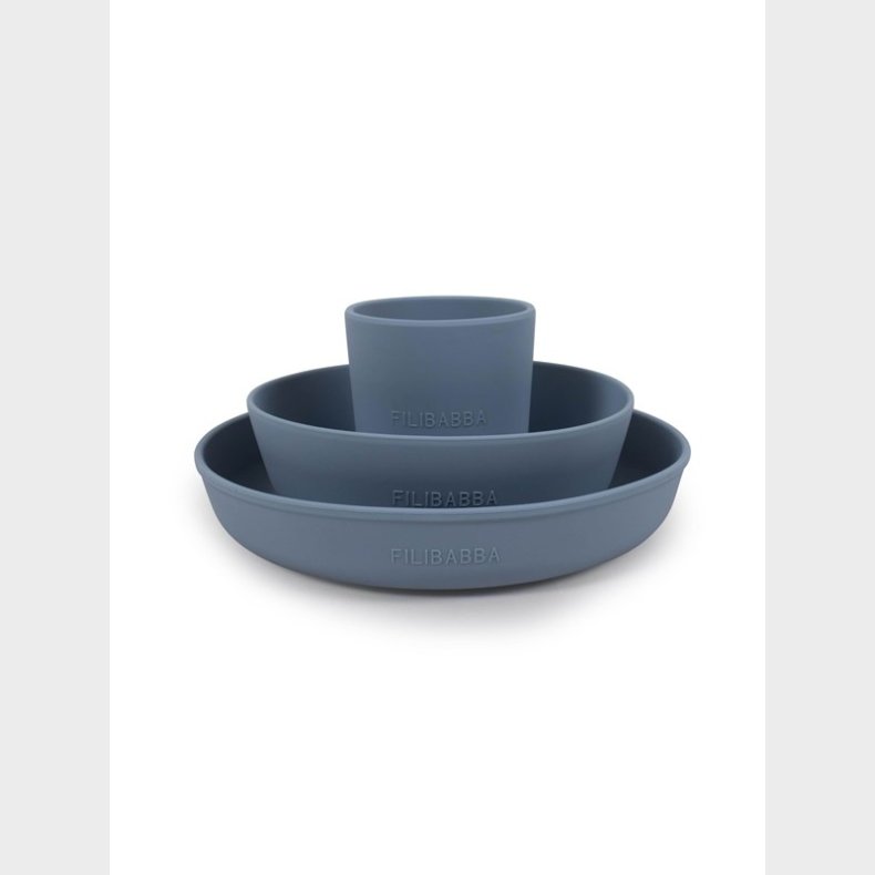 Filibabba Silicone dinner set - Powder Blue