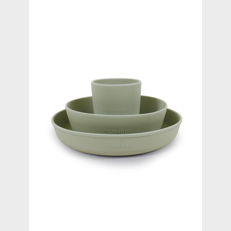 Filibabba Silicone dinner set - Green