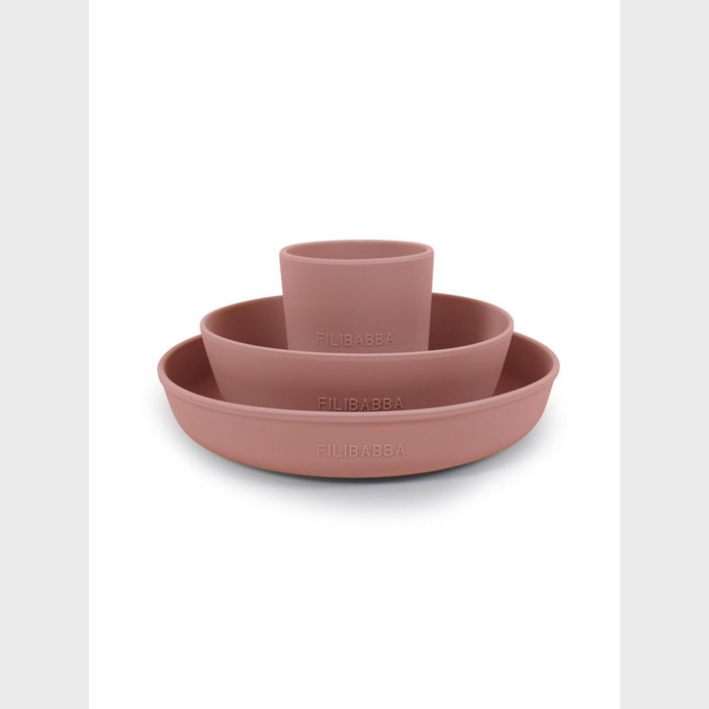 Filibabba Silicone dinner set - Rose