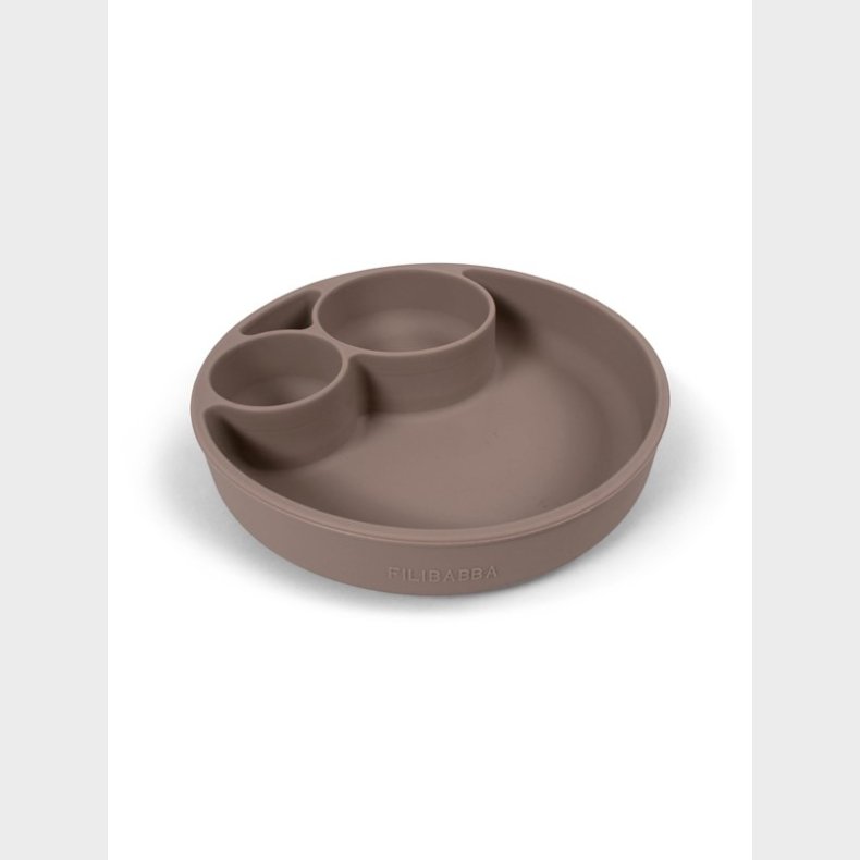 Filibabba Silicone divided plate - Warm Grey