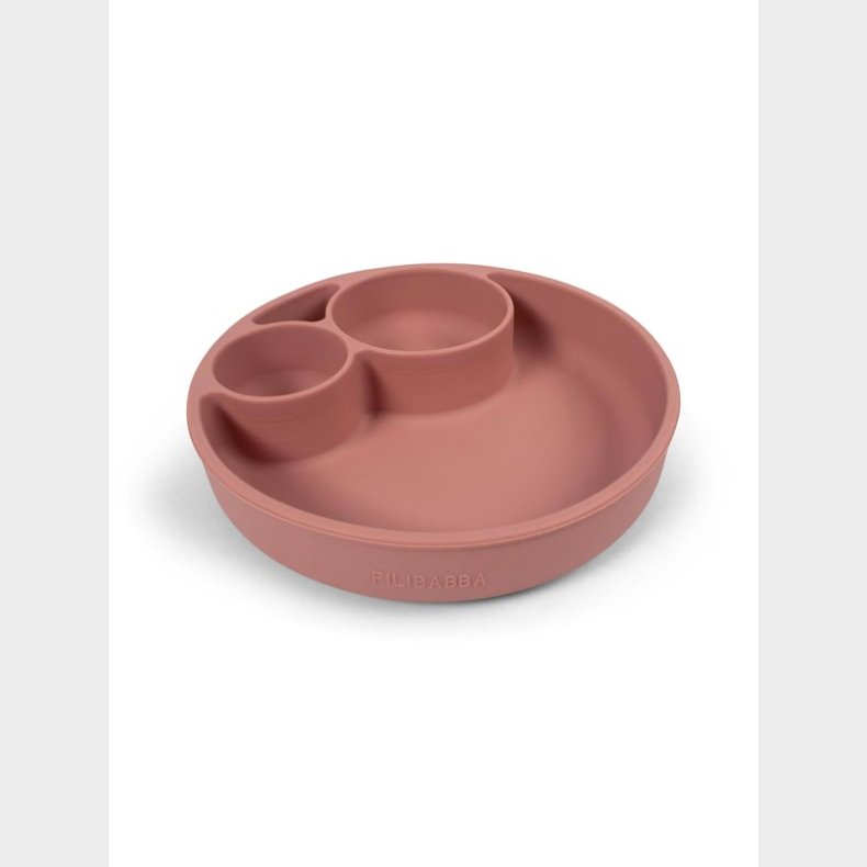 Filibabba Silicone divided plate - Rose