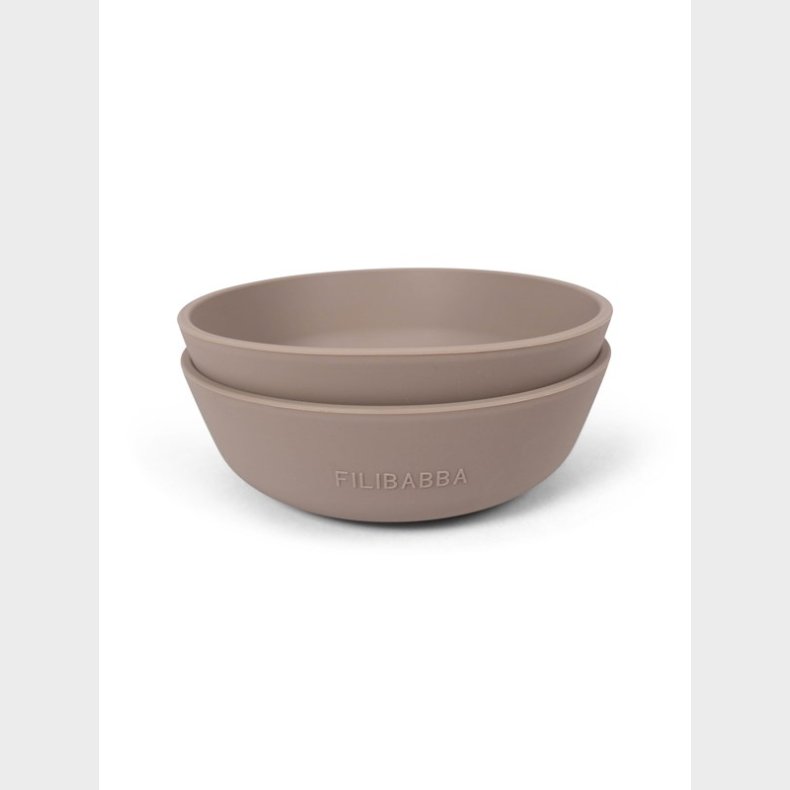 Filibabba Silicone bowl 2-pack - Warm Grey