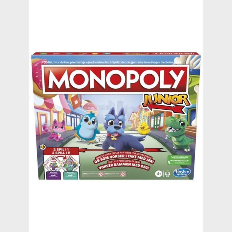 Hasbro Monopoly Junior - 2 Spil i 1 (DK/NO)