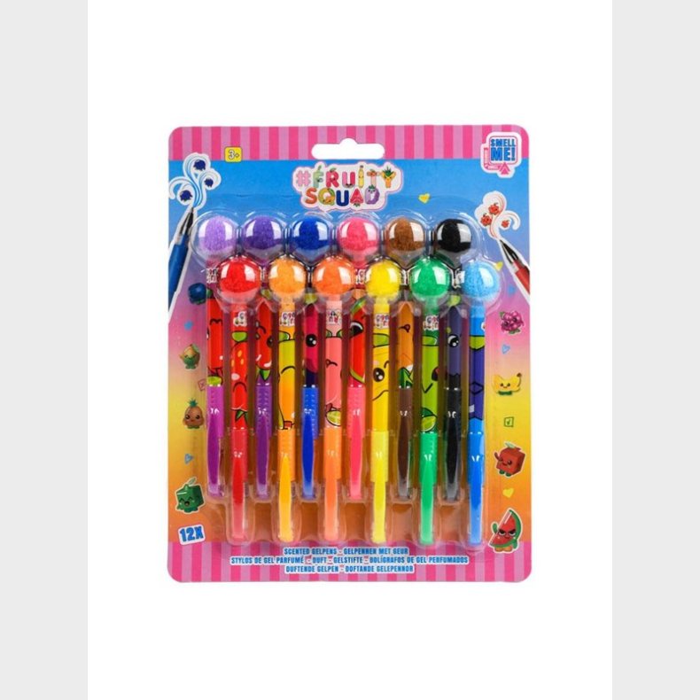 Canenco Fruity Squad PomPom Gel Pens with Fragrance 12pcs